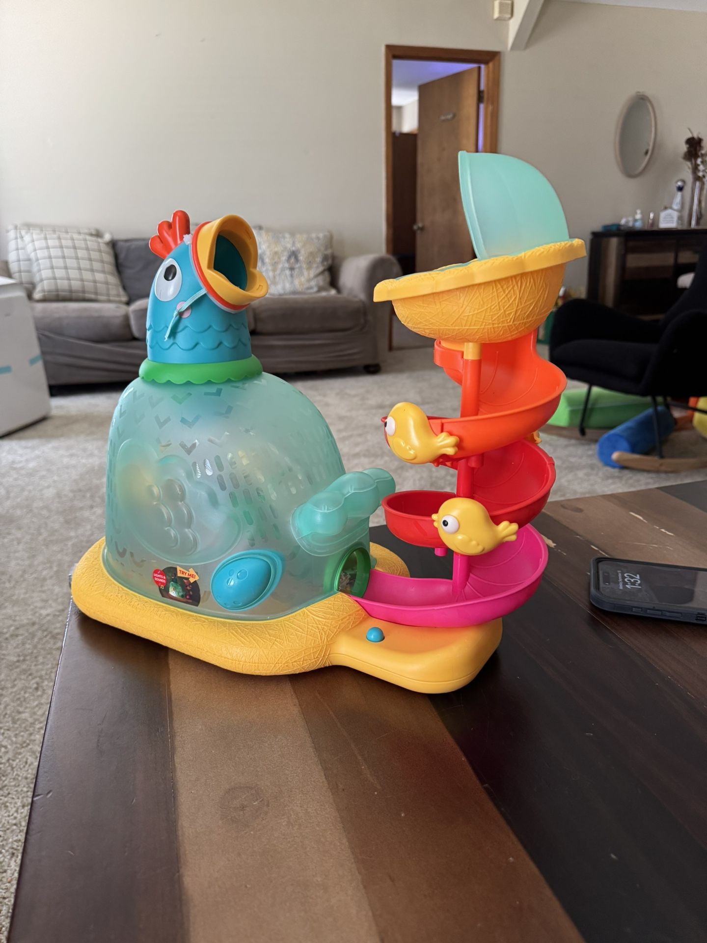Battat Pop-a-Doodle-Doo Chicken Ball Popper with Music Lights, Learning Toy for Baby and Toddler