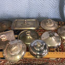 Vintage Miscellaneous Silver Plate Entree Lids Ornte Designs