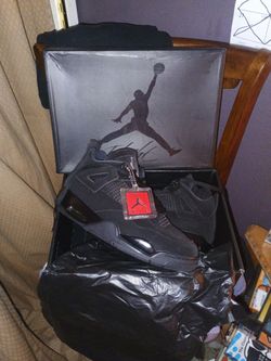 All black retro 4s Jordans