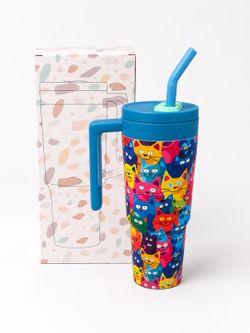 New 40 oz Insulated Tumbler with Handle & Straw