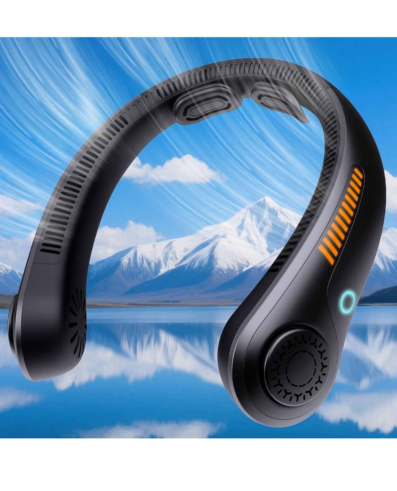 Brandnew Portable Neck Fan - Neck Fans that Blow Cold Air, Hands-Free USB Rechargeable Wearable Personal Fan with Neckbrace, 5 Adjustable Speeds, Gift