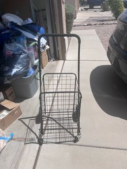 Folding Shopping Cart with Wire Basket