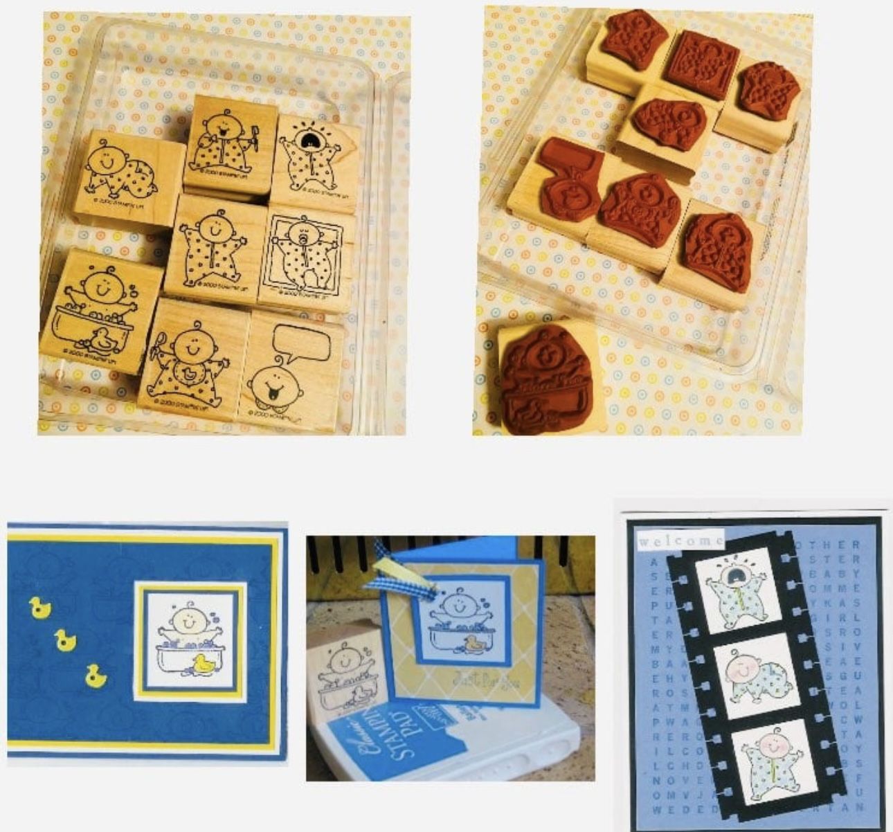 **VINTAGE 8 piece Stampin Up Stamps in Great Condition. **Cards are NOT included. They are shown as Examples of all the ways to use them… **I bought