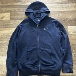 Nike Sportswear Club Fleece Full-Zip Hoodie in midnight navy blue