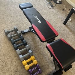 6 Level Adjustable Bench With Weights