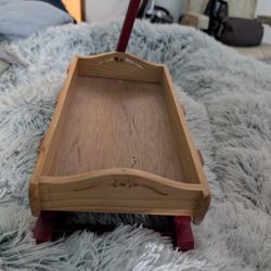 Toy Carved And Painted Wooden Sled /Serving Tray 