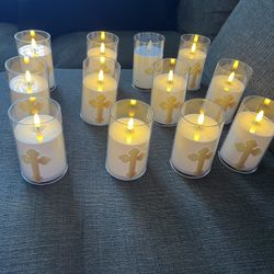 Battery Operated Cross Candles