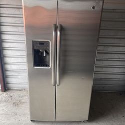Stainless Steel GE Refrigerator And Freezer