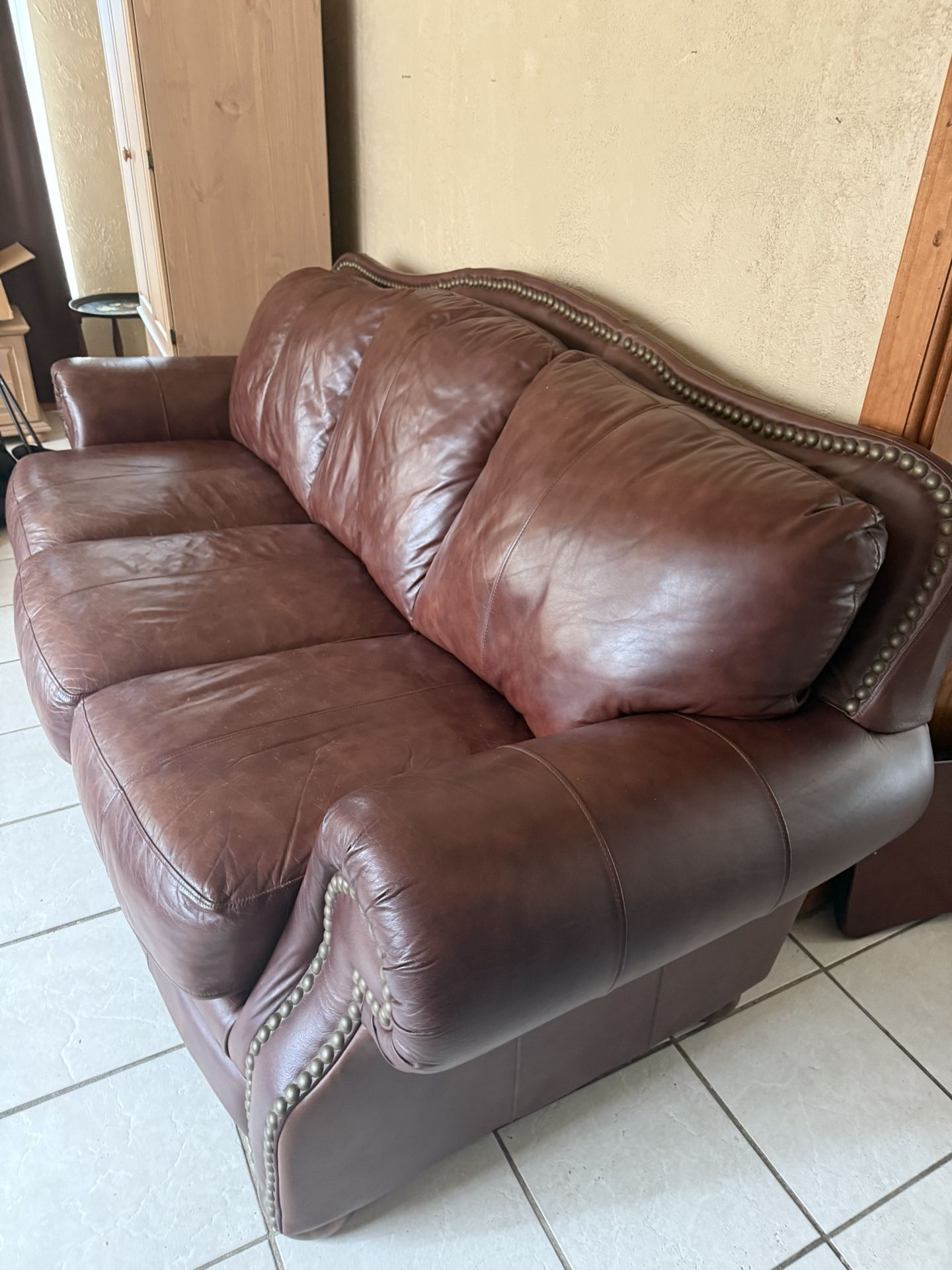 Brown Leather Sofa