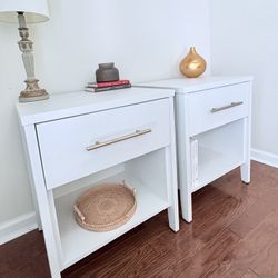 Pair Of White Nightstands/ End tables 