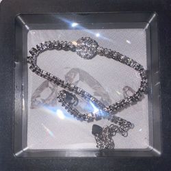 Inlaid Silver Moissanite Bracelet