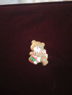 Vintage Christmas Bear with Drum Pin