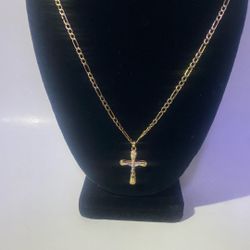 6.6g 14k Gold Chain And Jesus Pendant.