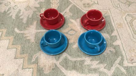Fiesta ware Tea Cups And Saucers