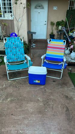 (2) Beach Chairs and Cooler $59