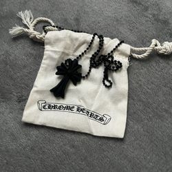 Black Silicone Chrome Hearts Necklace 