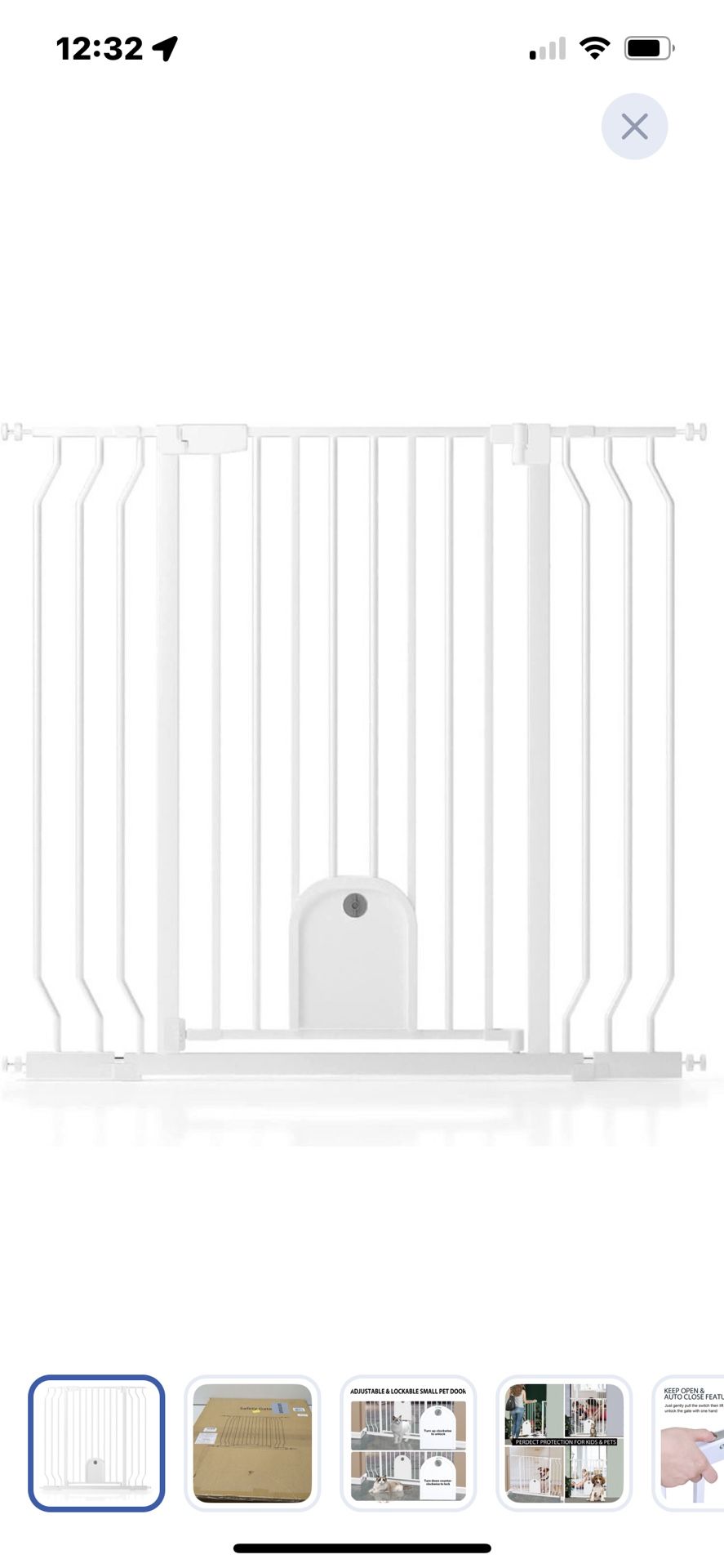 “New”Extra Tall Safety “Walk Thru Gate W/pet Door At Bottom(press Mounted(30”-43”)retail$79