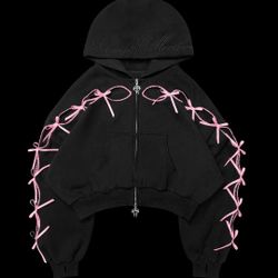Named Collective PRINC355 Black Cropped Sweater