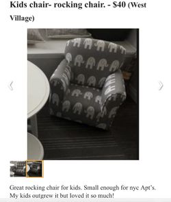 Kids Size Rocking Chair- Wood Bottom