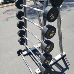 Fixed Barbell Gym Weights Straight Bar Weight Set