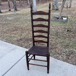 🤩 Reconditioned Vintage Farmhouse Tall Ladder Back Chair 🤩