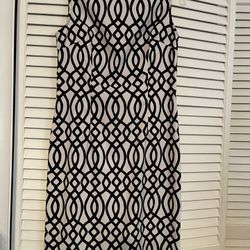 Connected Size 10 Black&White Print Dress