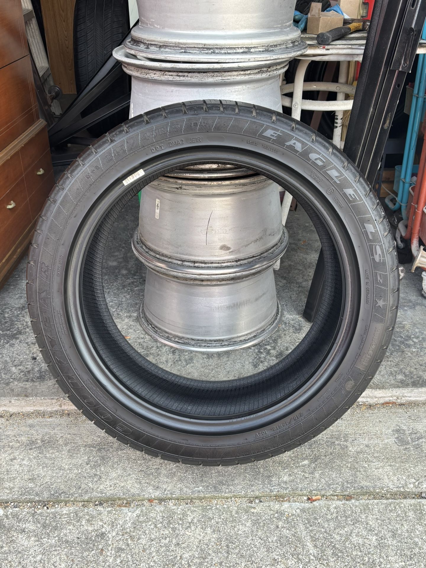 1 Used Tire Goodyear Eagle LS2 245/45R19 About 70% tread. Some edge wear.