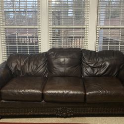 Dark Brown Leather Couch
