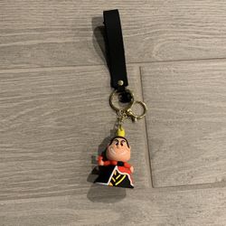 Disney Evil Queen Silicone Keychain Maleficent Villain Figure Cruella Kids Bag Keyring Pendant