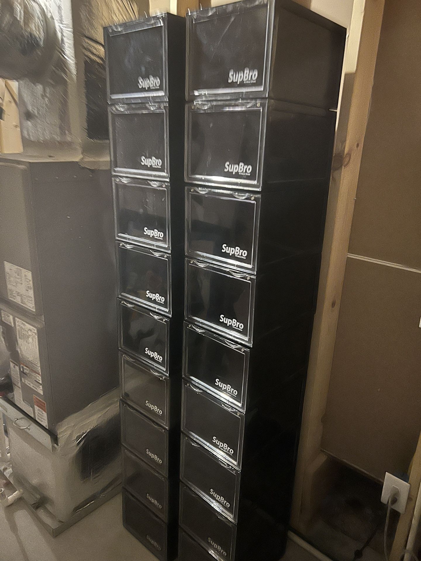 24 SupBro Magnetic Drop-Front Sneaker Boxes – Full Set $150