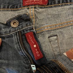 Lucky Blue Jeans Crop Shorts Size 28w Great Condition 