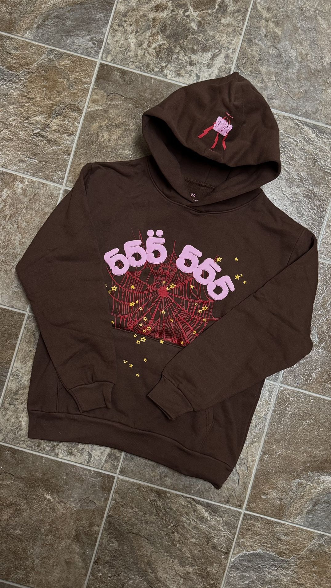 Brown 555 spider hoodie