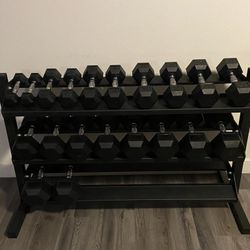 5-50lbs Dumbbells w/Rack 