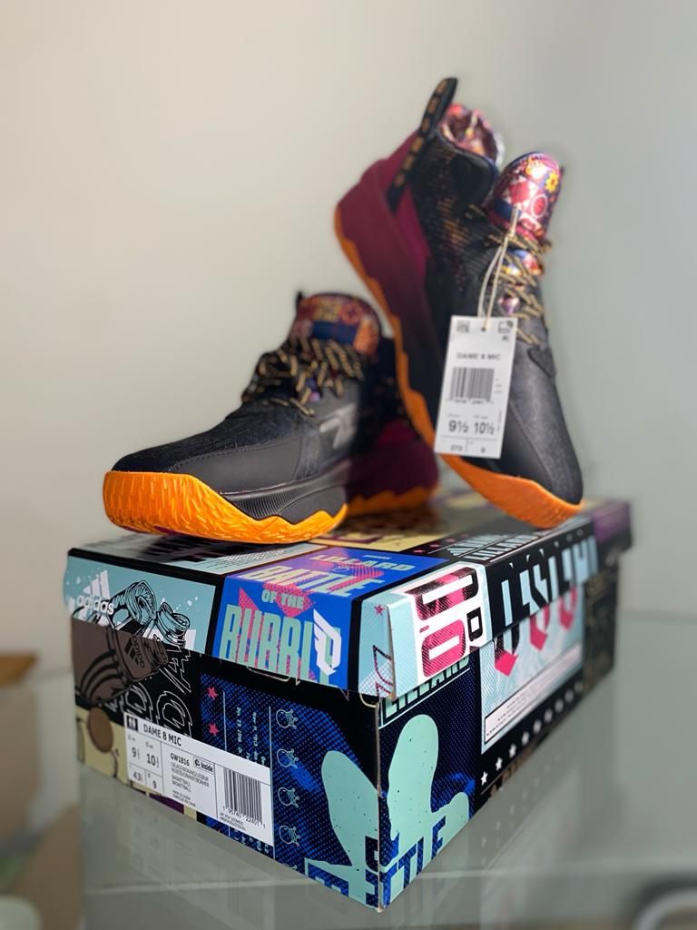 Adidas Dame 8 MIC CNY Black Maroon Gold Basketball Shoes GW1816