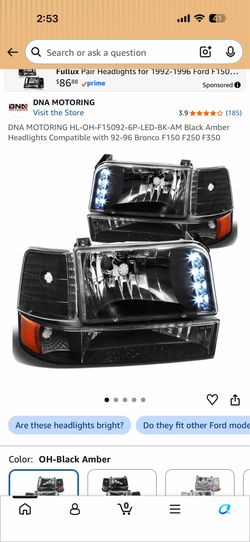 Black amber headlights