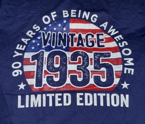 Turning 90 Birthday Decorations Men 90th BDay 1935 Birthday T-Shirt Size Medium