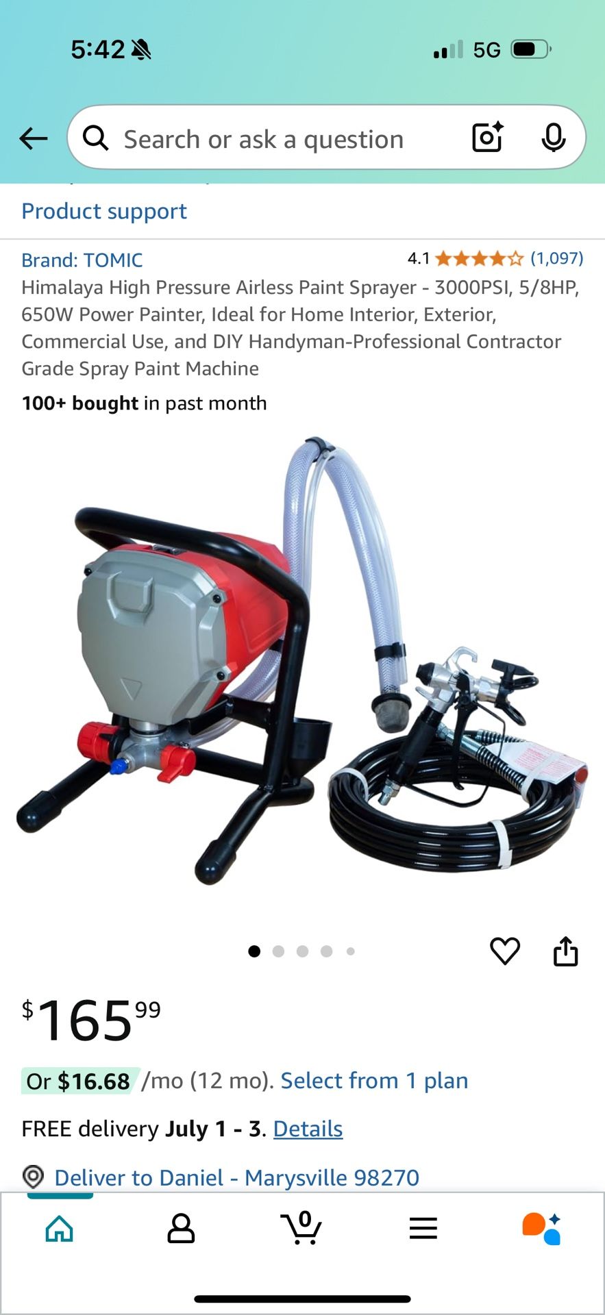 Airless Paint Sprayer 3000 Psi