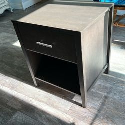 Gray Wood Nightstand