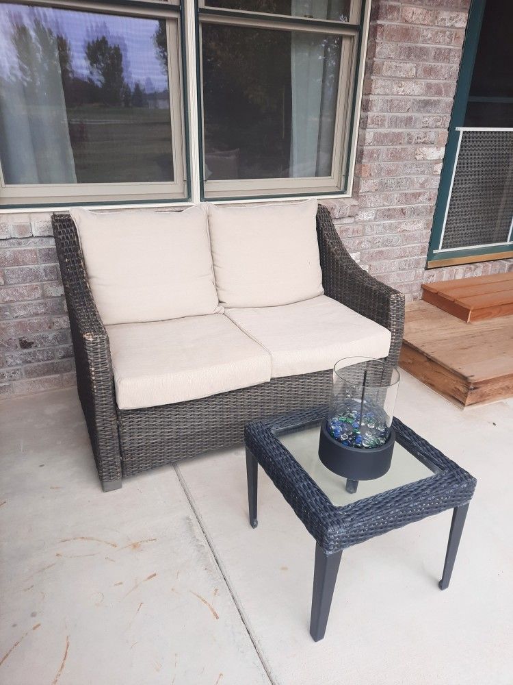 Wicker Patio Set with Covers