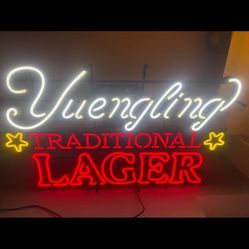  Beer Bar Tiki Hut Game Room Yuengling Traditional Lager LED Lighted Sign - 
