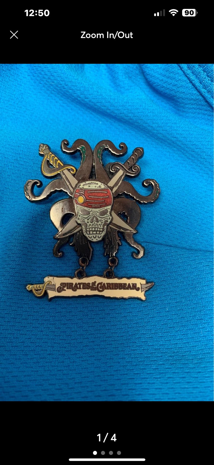 Pirates of the Caribbean Cross Bones Disney Pin