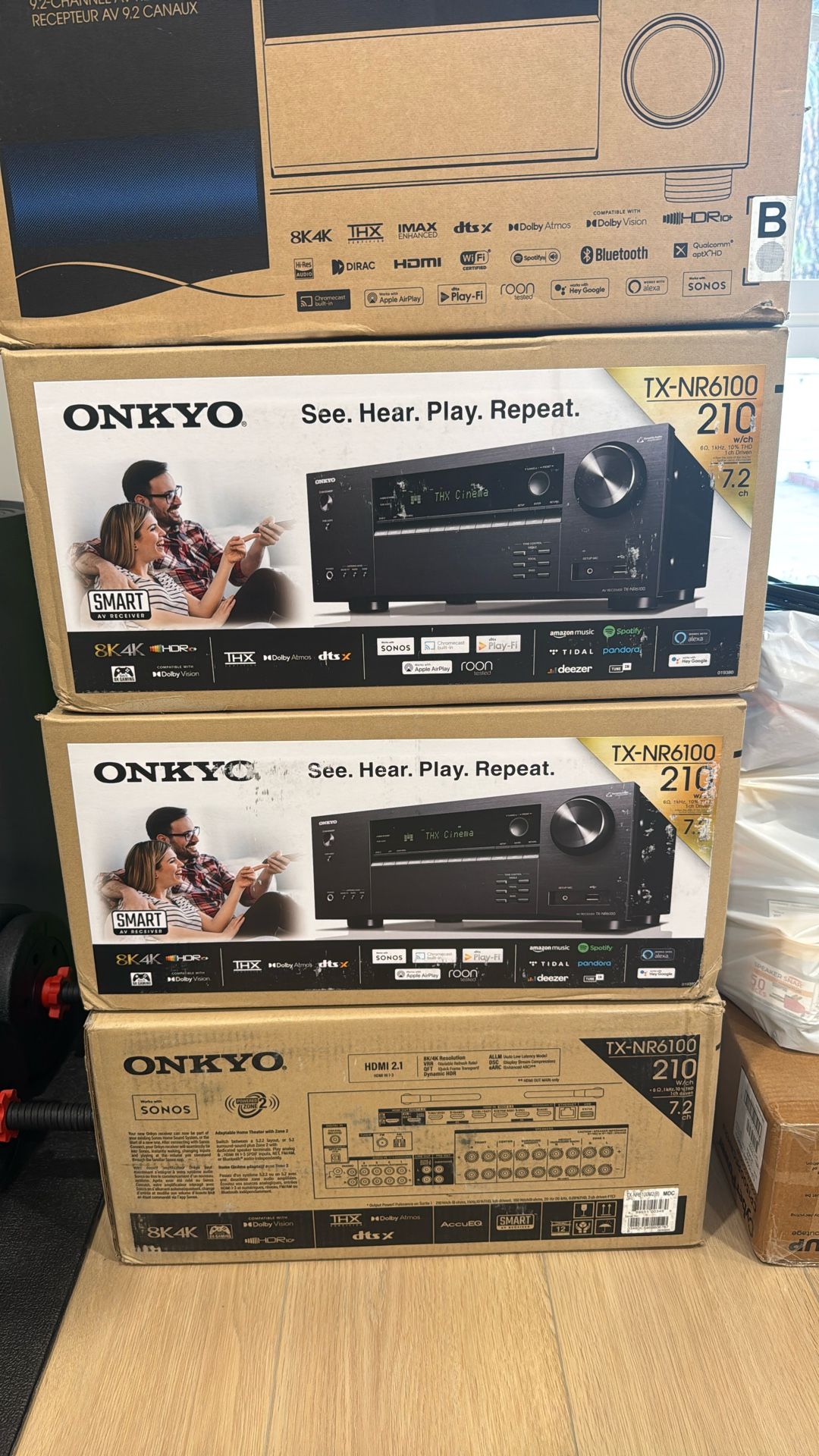 Onkyo TX-NR6100 7.2 Channel 8K Smart AV Receiver - THX Certified, Works with Sonos Certified, and Ultimate 4K Gaming Experience