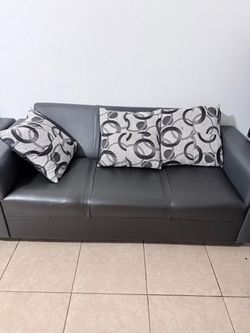 Gray Faux Leather love Seat and Sofa