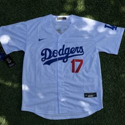 LA Dodger White Jersey Ohtani 17 