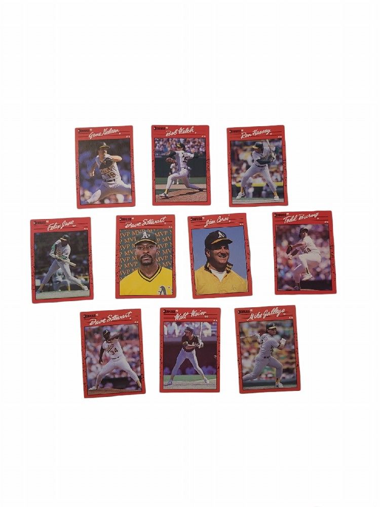 Donruss 90 Baseball Cards A's Set Of 10 Cards- Some with Errors- Collection Donruss 90 Baseball Cards A's Set Of 10 Cards- Some with Errors- Collectio