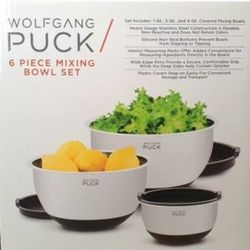 New! Wolfgang Puck 6 Pc Mixing Bowl Set