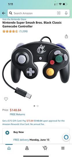 Nintendo Super smash Bros. Black classic Game cube controlleri attachment