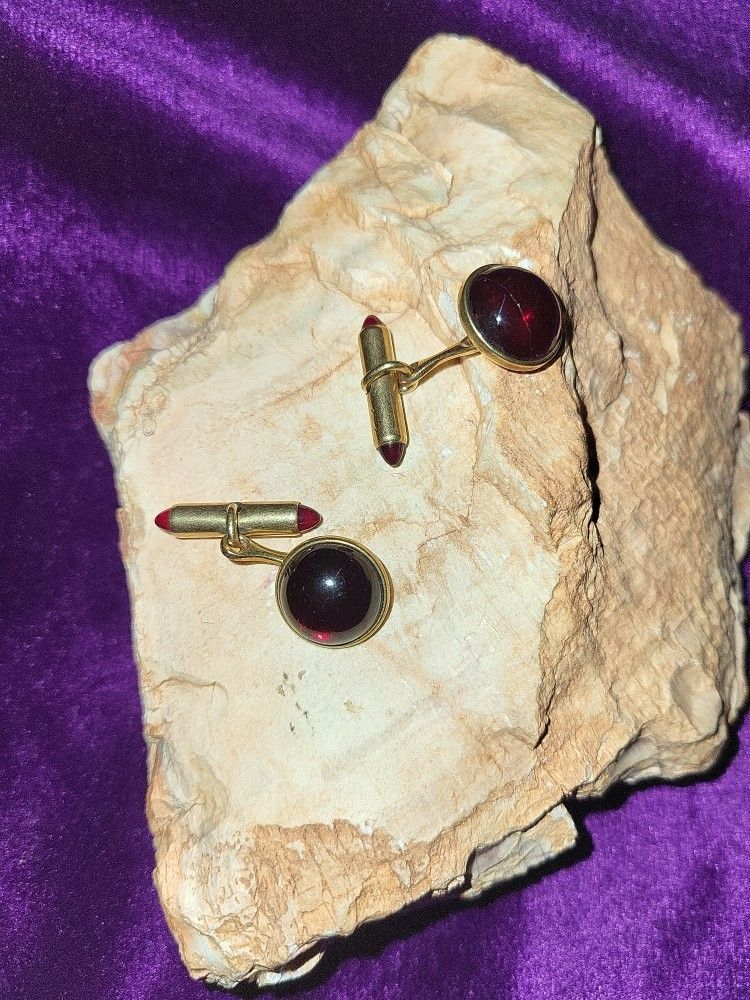 Krementz Ruby Red Cufflinks