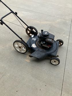 Perfect running big wheel push lawnmower & I accept broken mowers traded in!