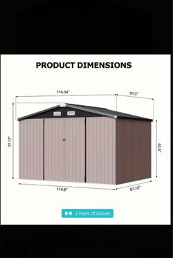 10x8ft Metal Storage Shed